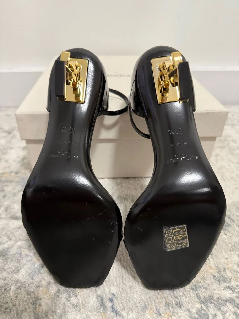 Saint Laurent Women's Opyum 85 Heels Black/Good - Size 37.5 EU / 7.5 US - NEW - Picture 6 of 6
